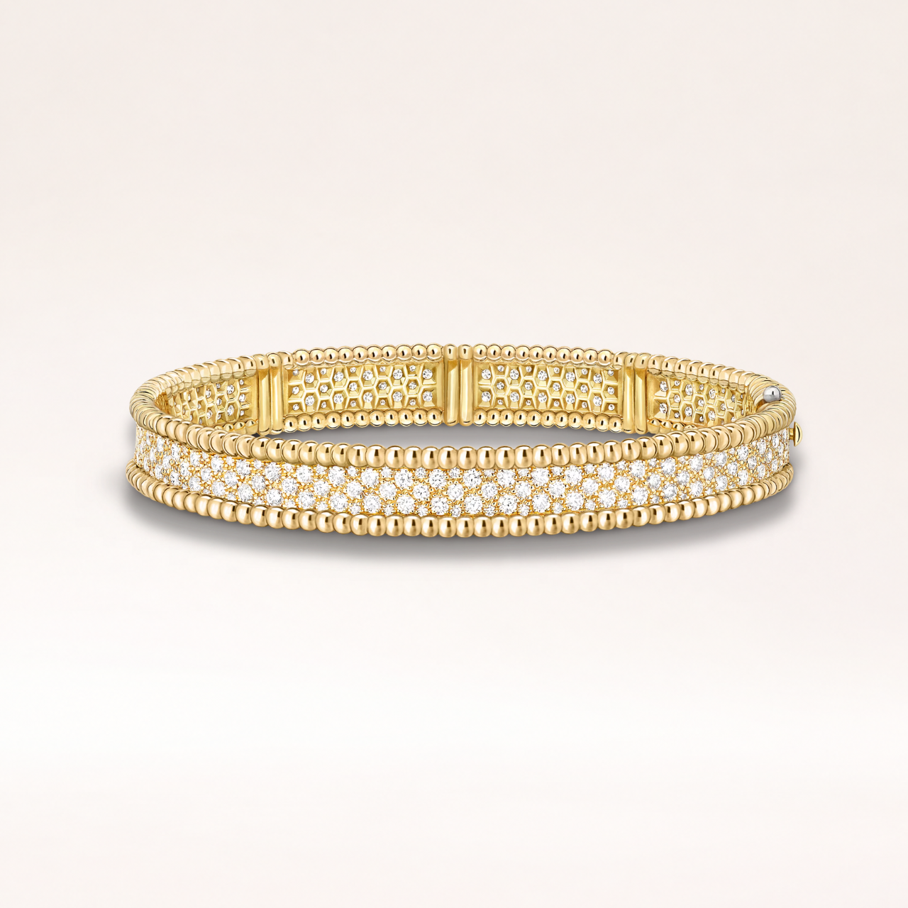 Three Row Pavé Beaded Bracelet Medium Model