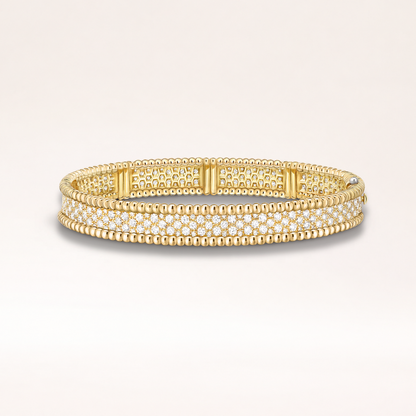 Three Row Pavé Beaded Bracelet Medium Model