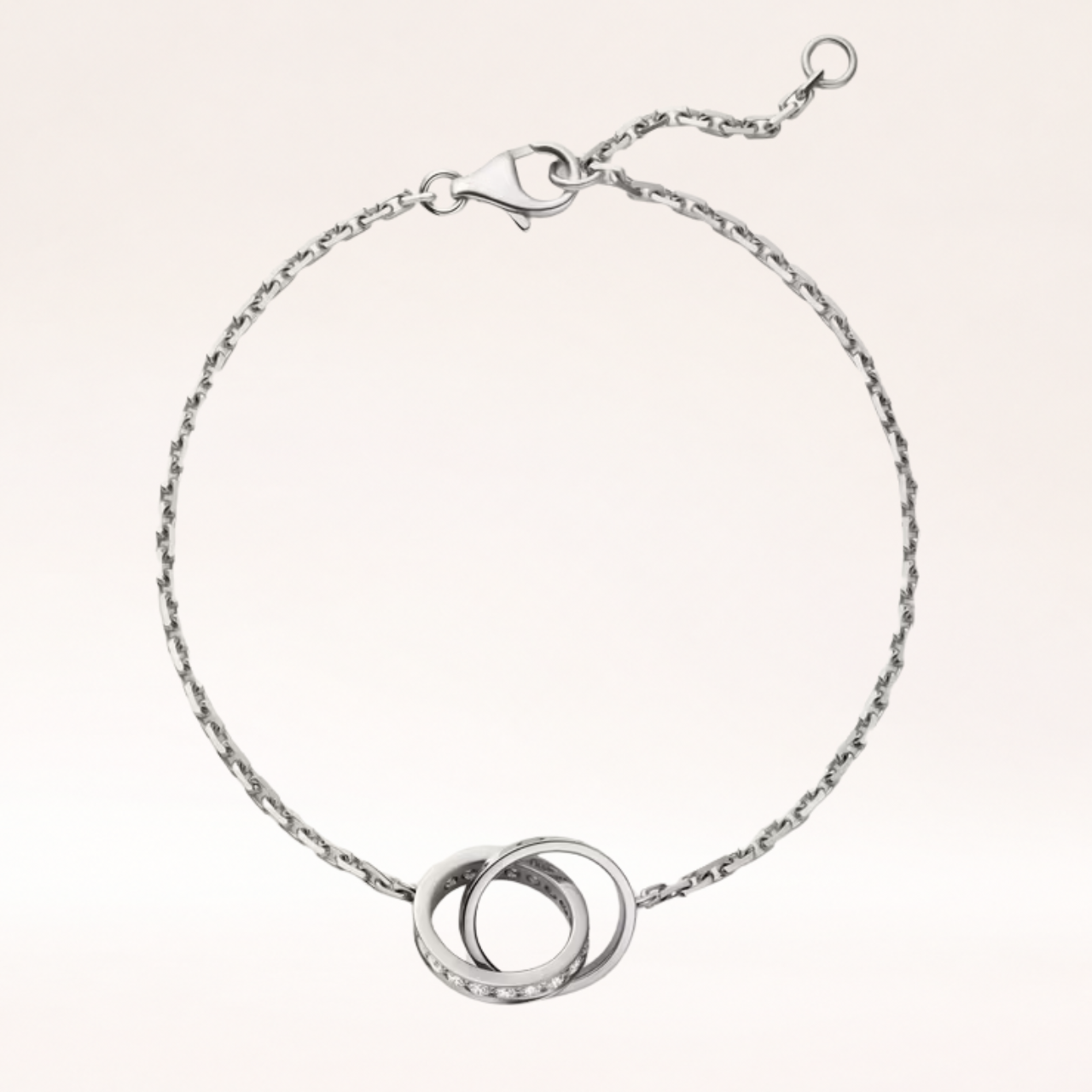 Lock Chain Bracelet Half Pavé