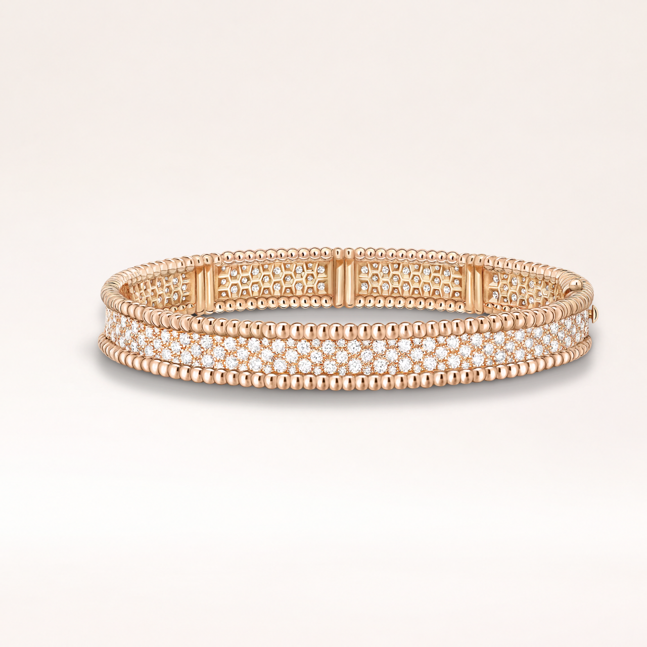 Three Row Pavé Beaded Bracelet Medium Model