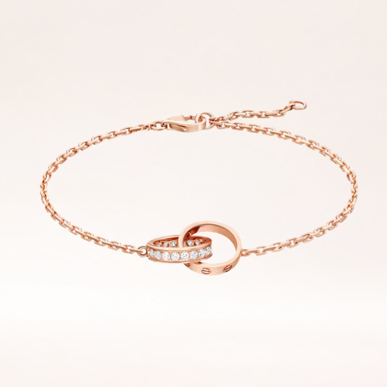 Lock Chain Bracelet Half Pavé