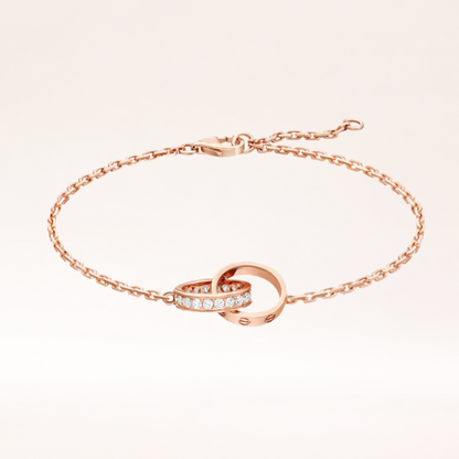 Lock Chain Bracelet Half Pavé