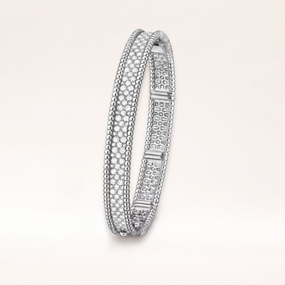 Three Row Pavé Beaded Bracelet Medium Model
