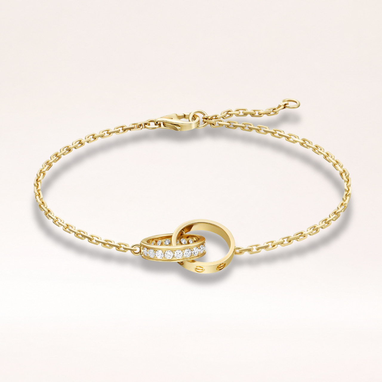 Lock Chain Bracelet Half Pavé