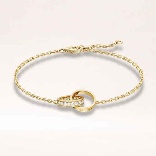 Lock Chain Bracelet Half Pavé