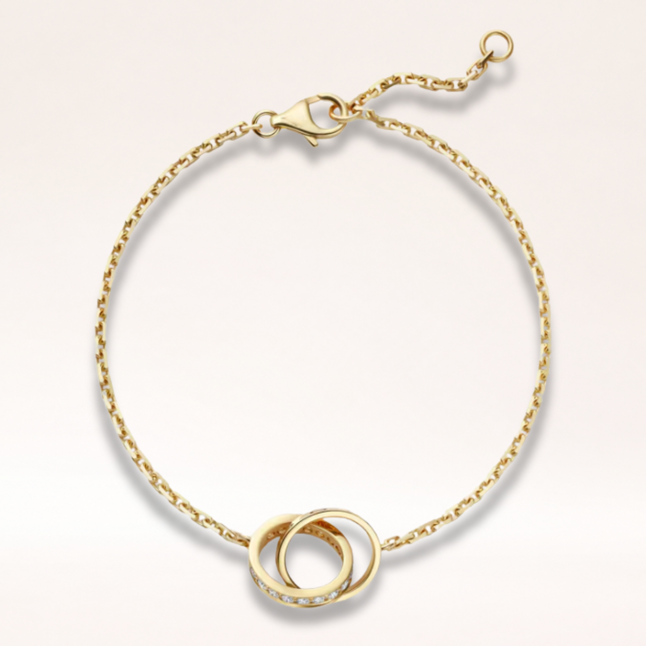 Lock Chain Bracelet Half Pavé