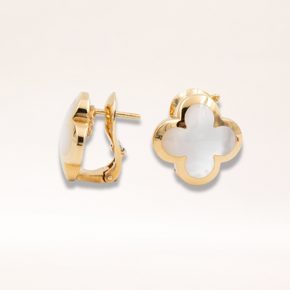 Mother of Pearl Clover Stud Earrings