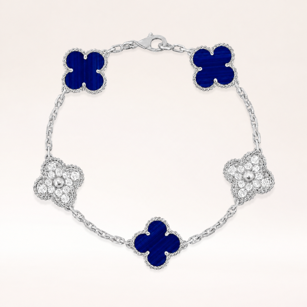 Vintage Five-Motif Blue Agate Mix Bracelet