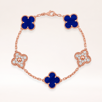 Vintage Five-Motif Blue Agate Mix Bracelet