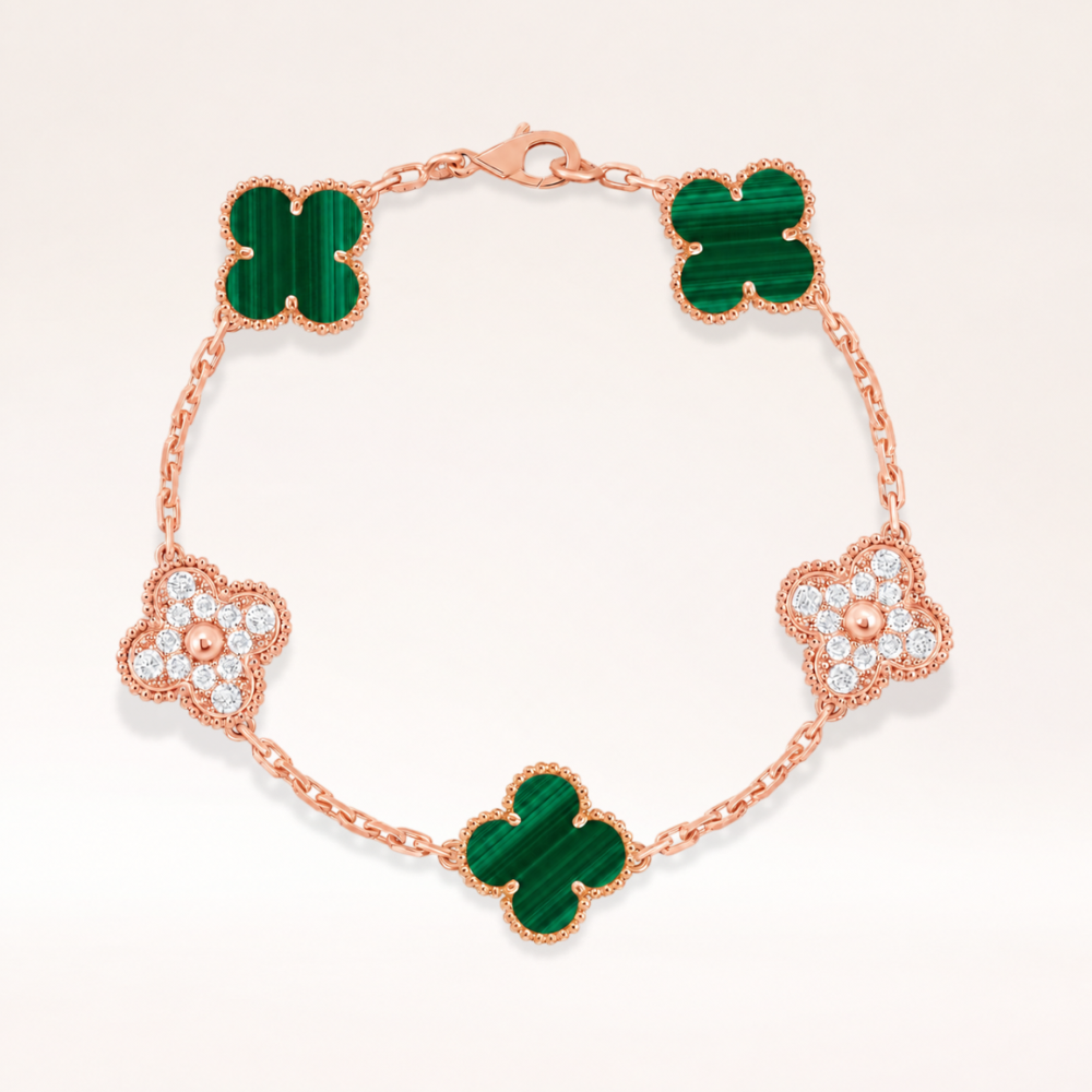 Vintage Five-Motif Malachite Mix Bracelet