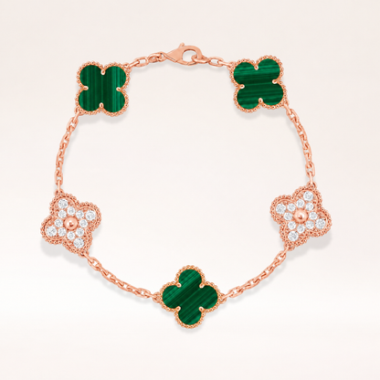 Vintage Five-Motif Malachite Mix Bracelet