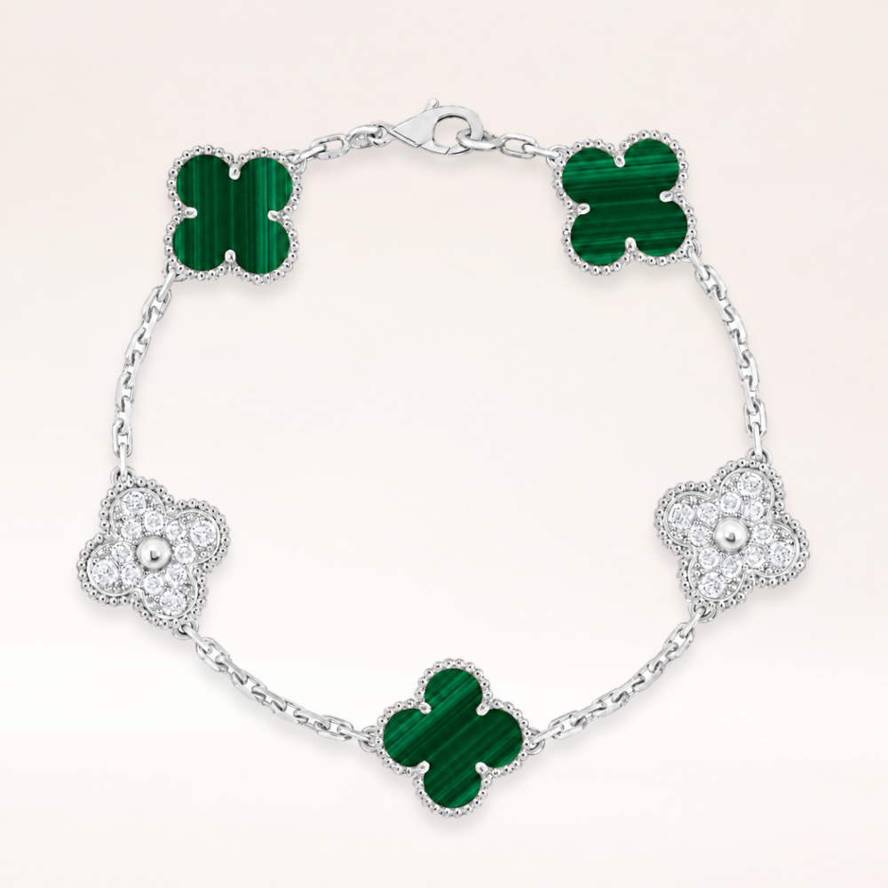 Vintage Five-Motif Malachite Mix Bracelet