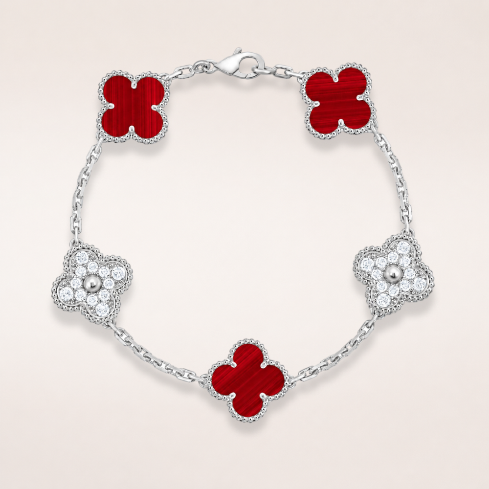 Vintage Five-Motif Red Stone Mix Bracelet