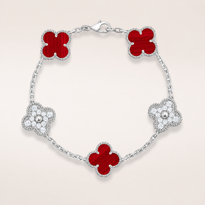 Vintage Five-Motif Red Stone Mix Bracelet