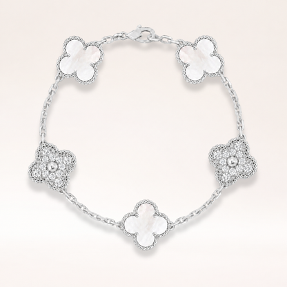 Vintage Five Motifs Mother Of Pearl Mix Bracelet