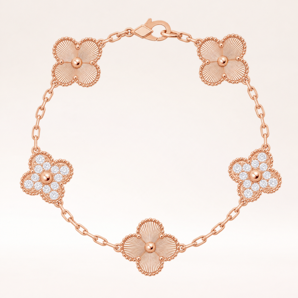 Vintage Five Motifs Guilloche Mix Bracelet