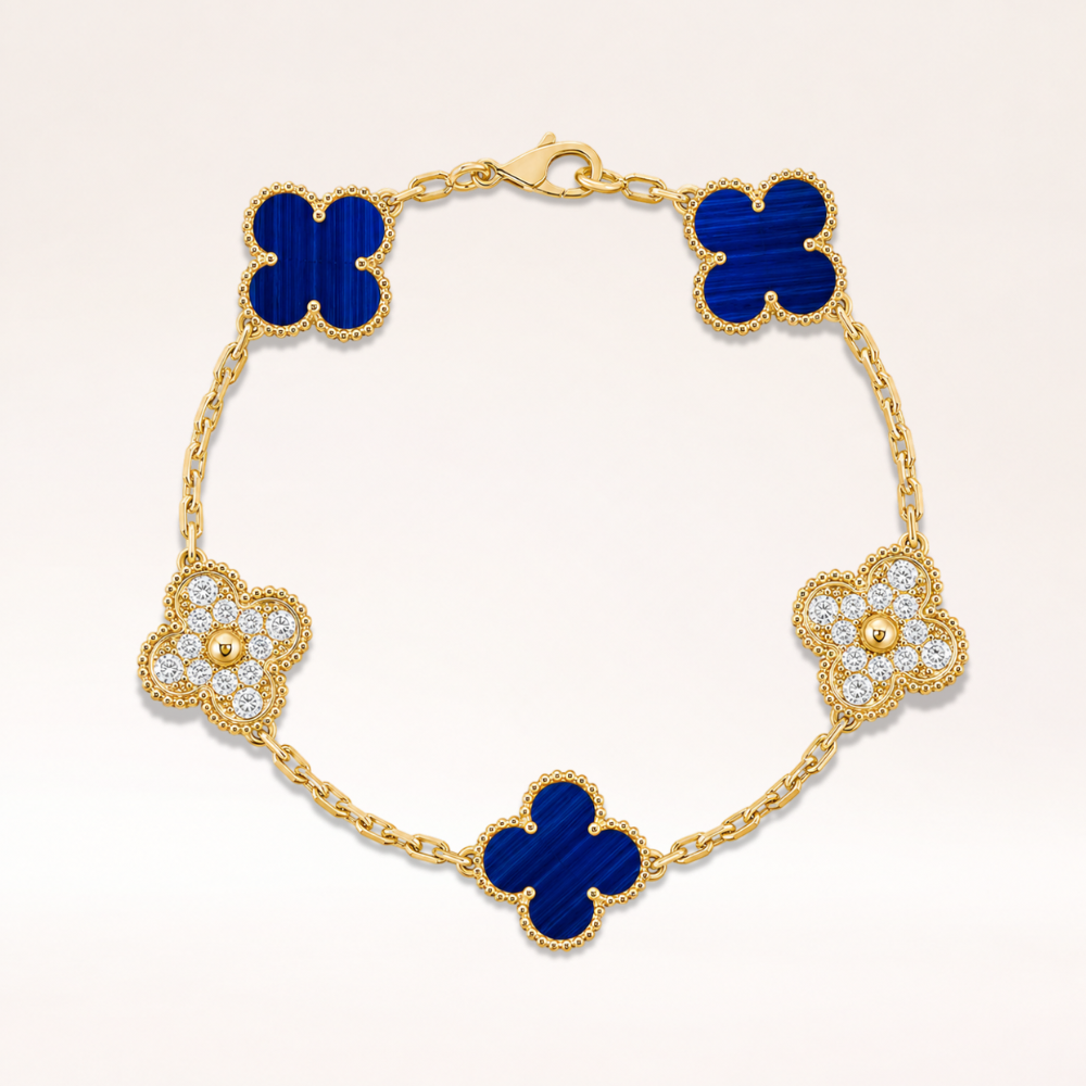Vintage Five-Motif Blue Agate Mix Bracelet