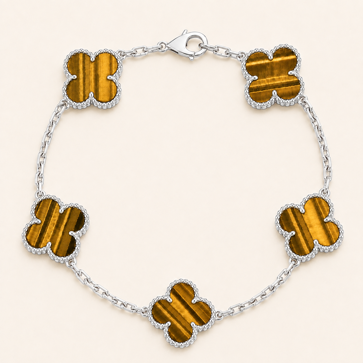 Vintage Five-Motif Tiger's Eye Bracelet