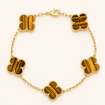 Vintage Five-Motif Tiger's Eye Bracelet