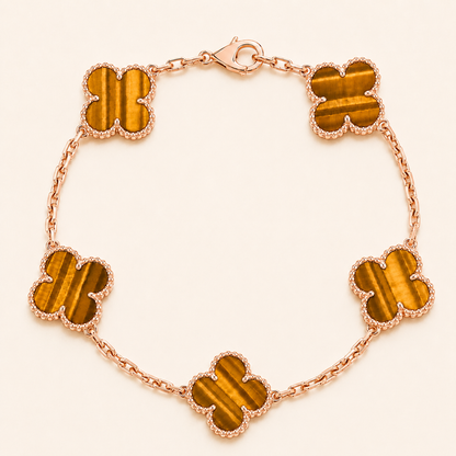 Vintage Five-Motif Tiger's Eye Bracelet
