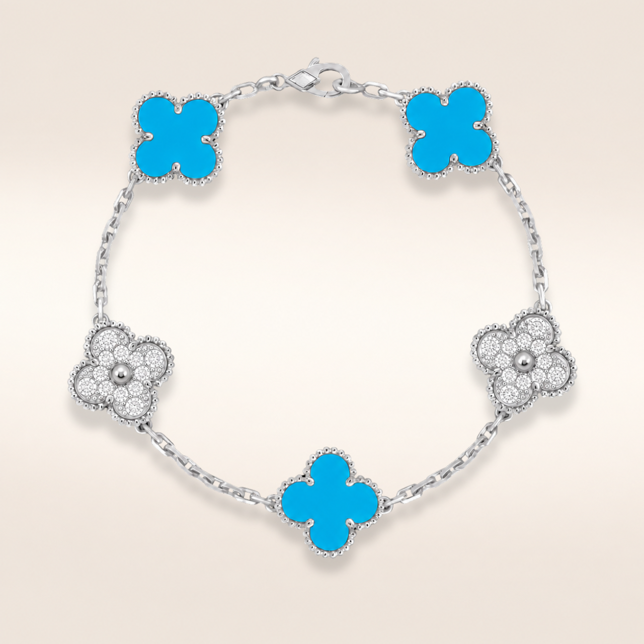 Vintage Five Motifs Turquoise Mix Bracelet