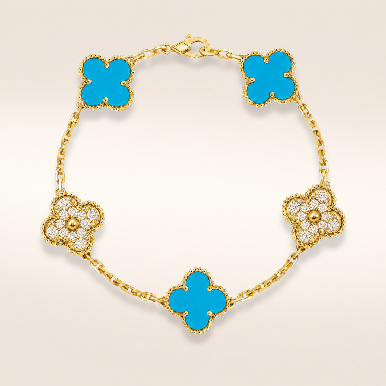 Vintage Five Motifs Turquoise Mix Bracelet