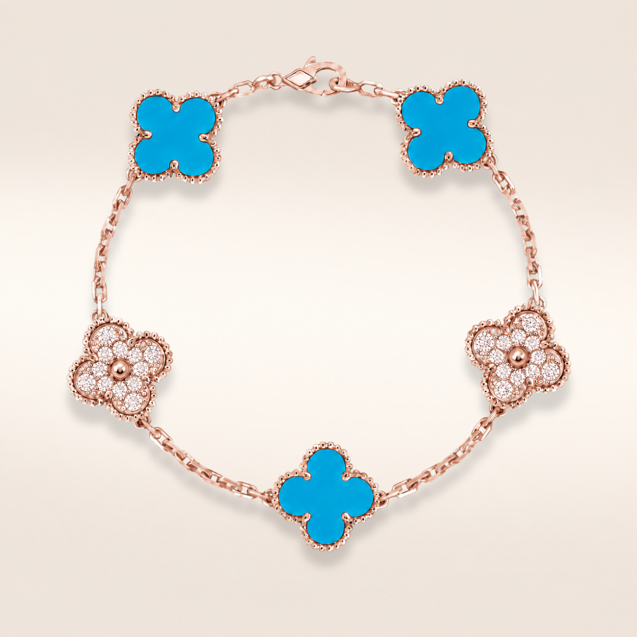 Vintage Five Motifs Turquoise Mix Bracelet