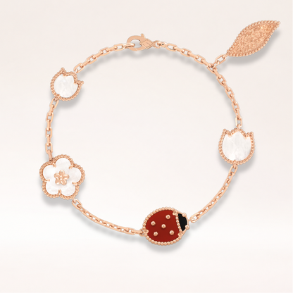 Lucky Carnelian Clover Bracelet 5 Motifs