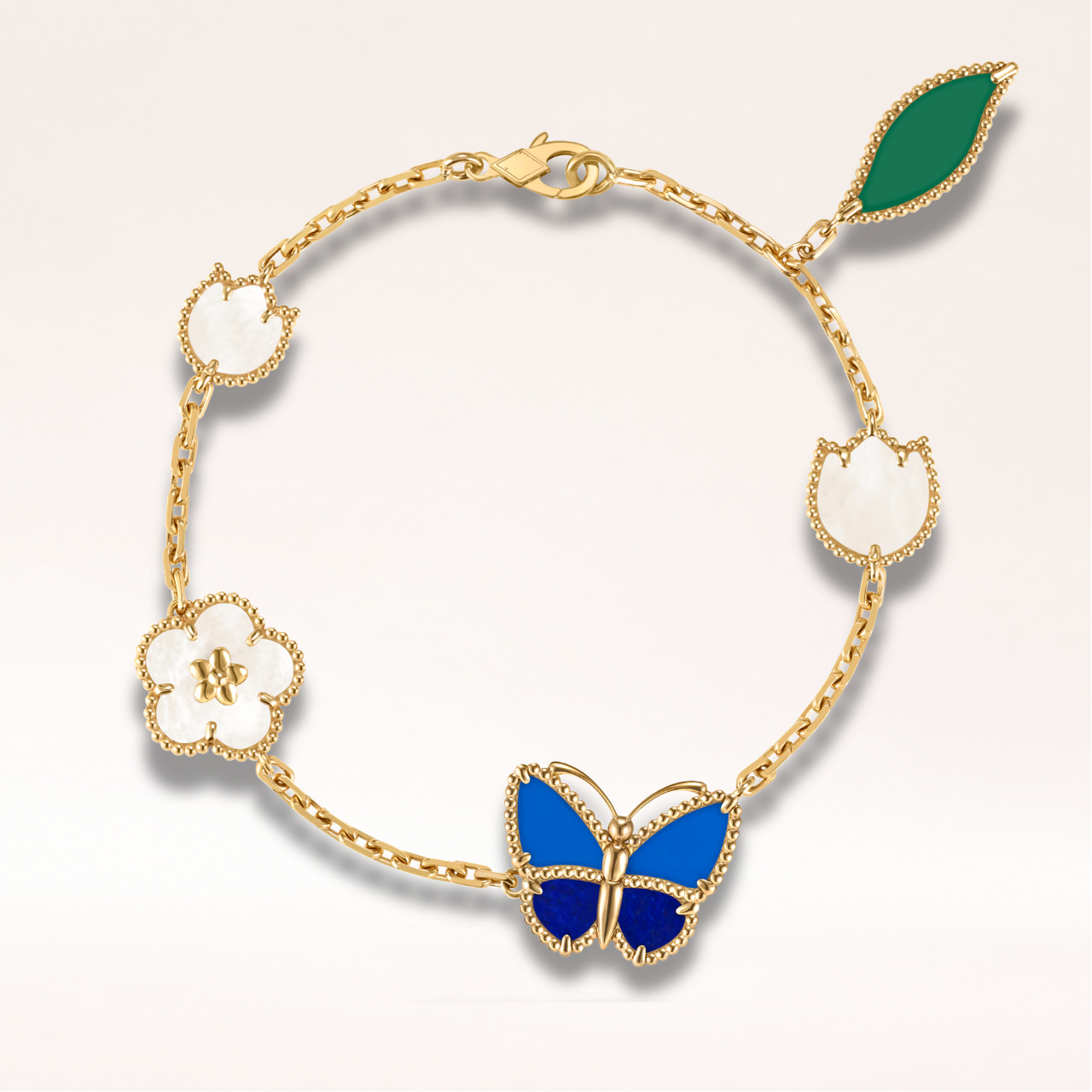 Mother of Pearl Floral Butterfly Bracelet 5 Motifs