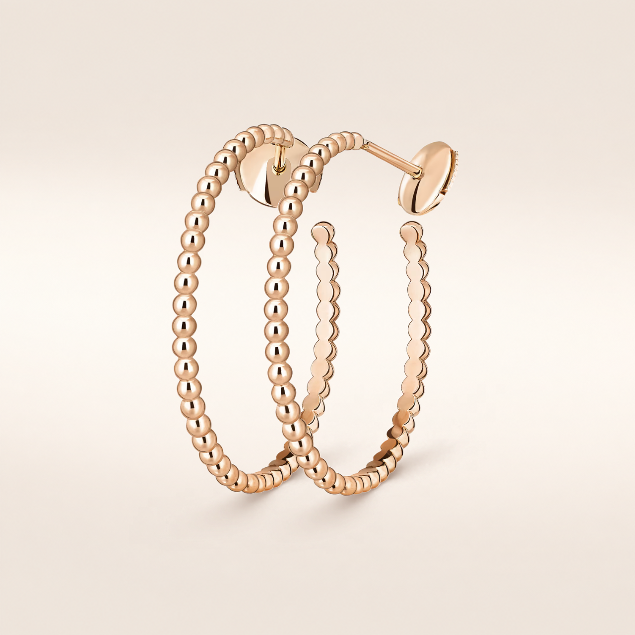 Small Gold Bead Hoop Earrings