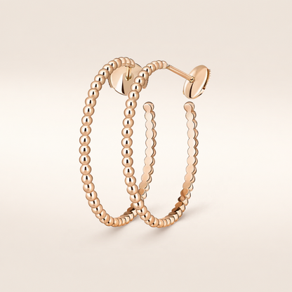 Small Gold Bead Hoop Earrings