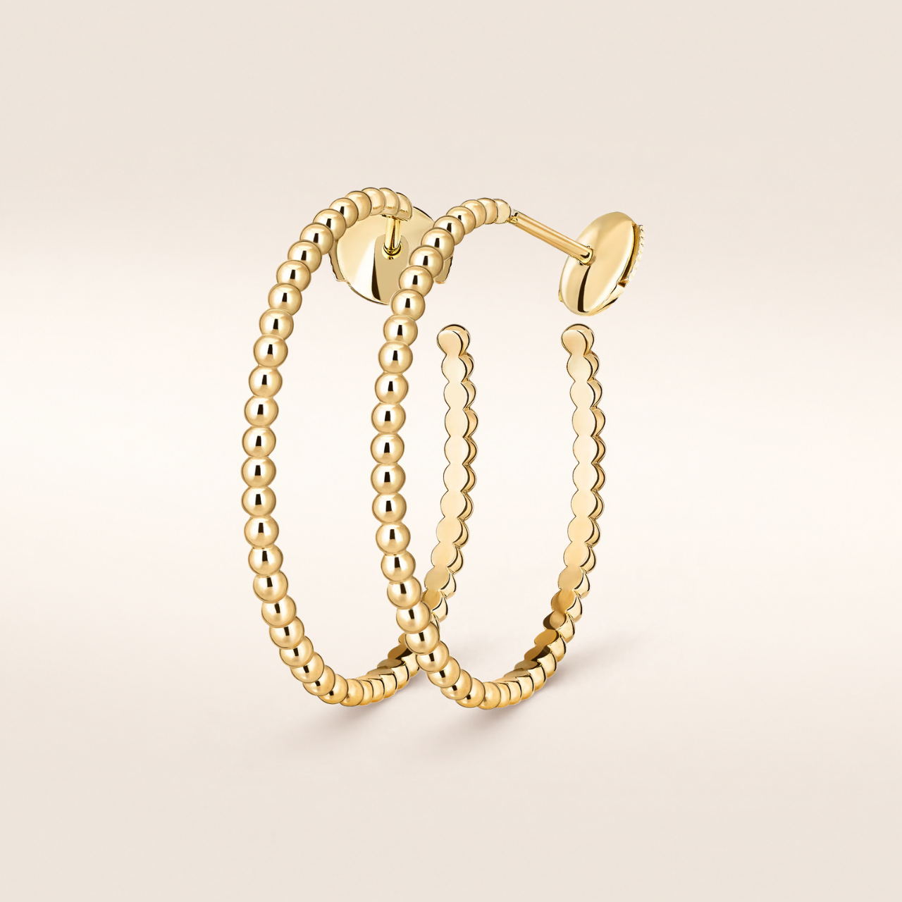 Small Gold Bead Hoop Earrings