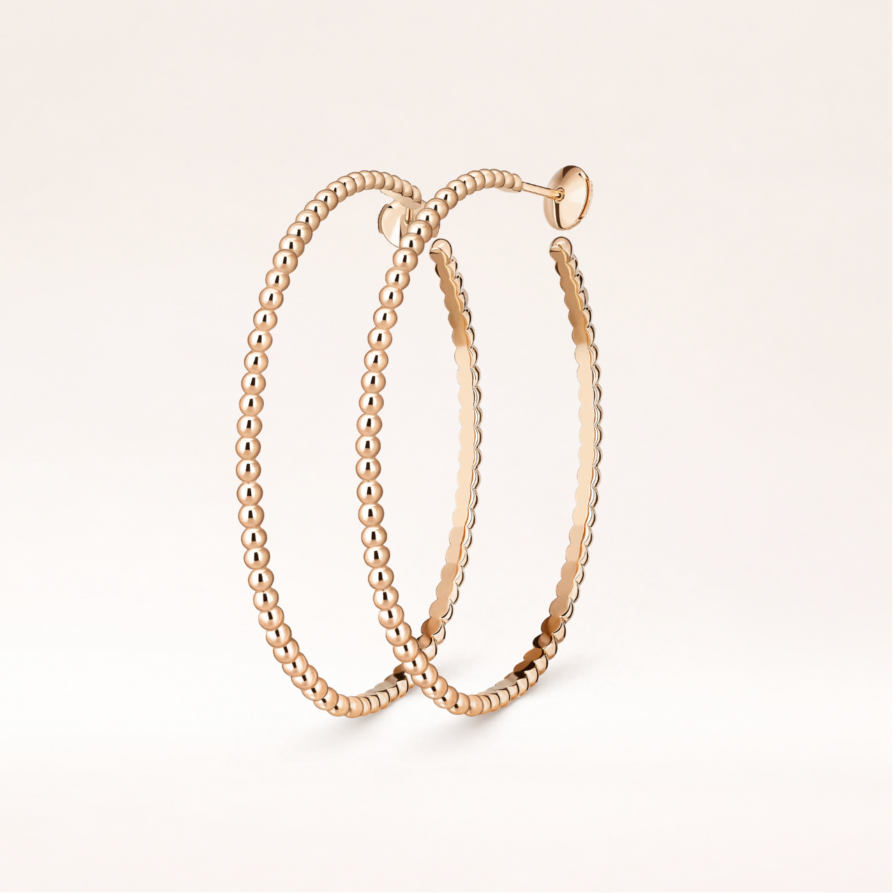 Large Gold Bead Hoop Earrings