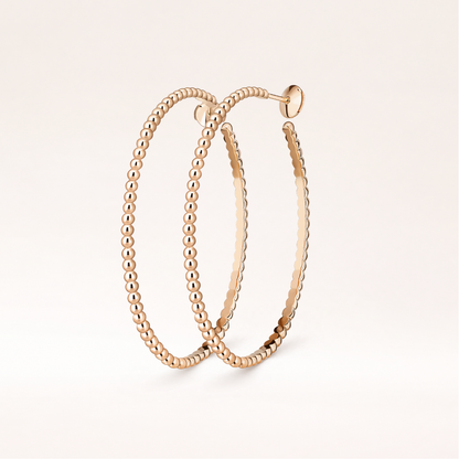 Large Gold Bead Hoop Earrings