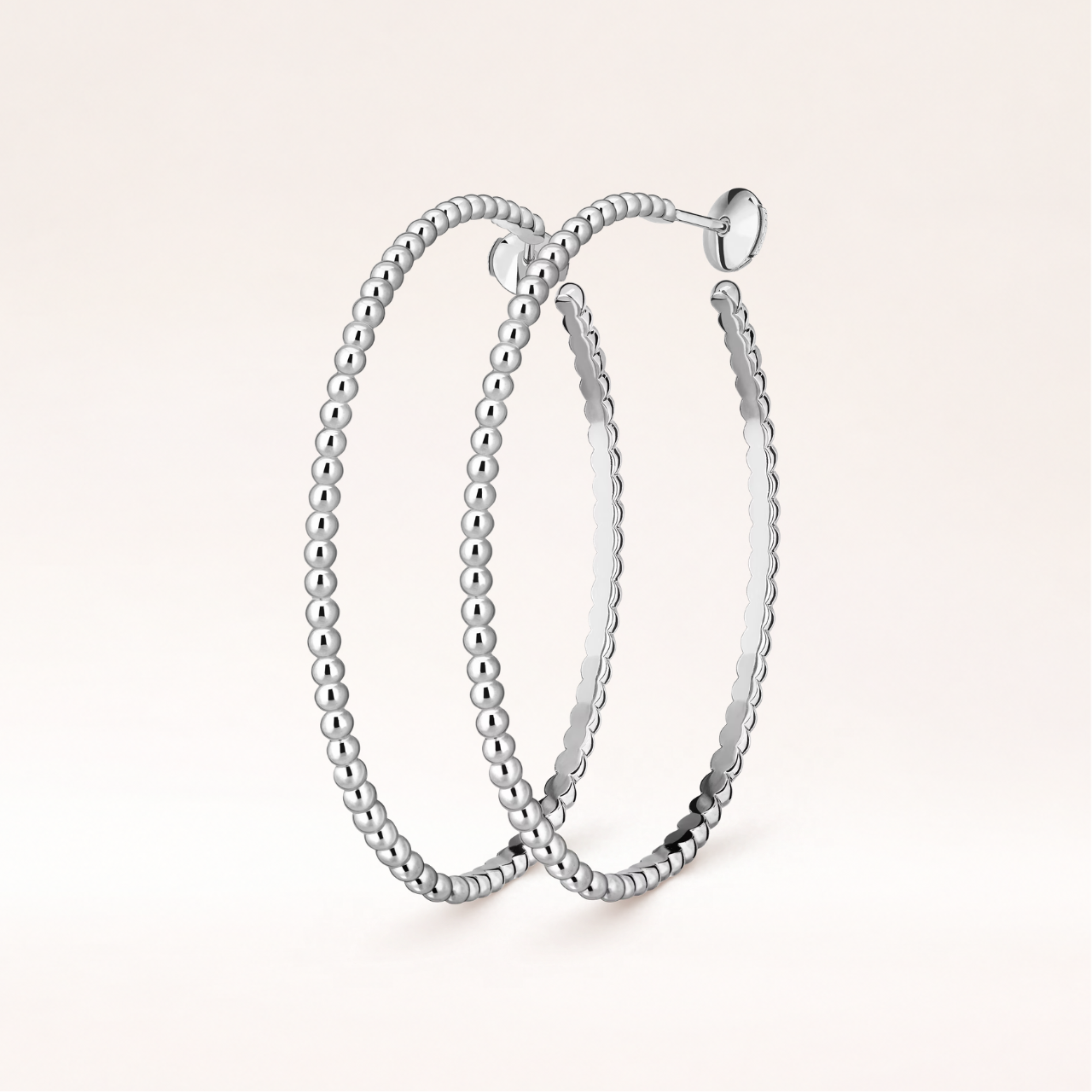 Large Gold Bead Hoop Earrings