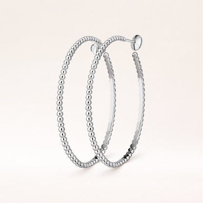 Large Gold Bead Hoop Earrings