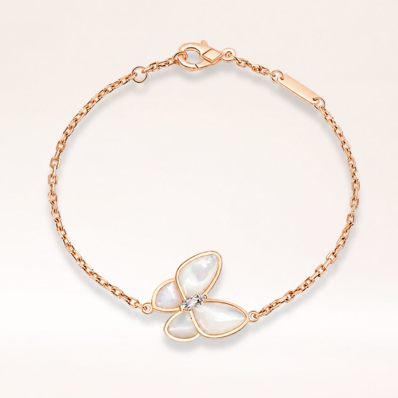 Mother of Pearl Butterfly Chain Bracelet