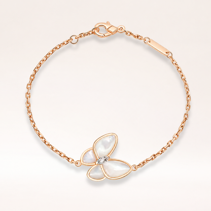 Mother of Pearl Butterfly Chain Bracelet
