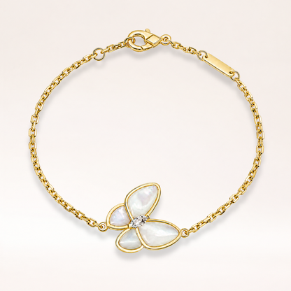 Mother of Pearl Butterfly Chain Bracelet
