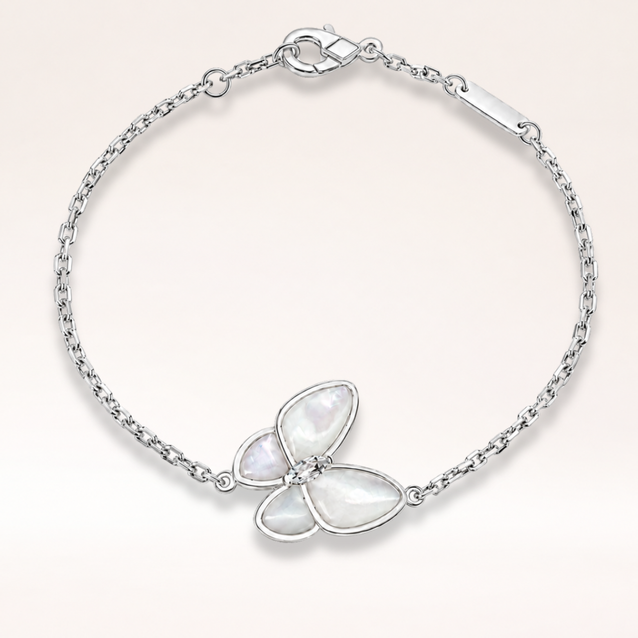 Mother of Pearl Butterfly Chain Bracelet