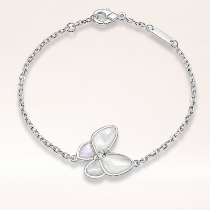 Mother of Pearl Butterfly Chain Bracelet