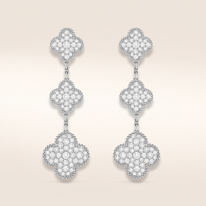 Three Motif Pavé Clover Earrings