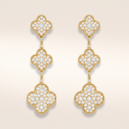 Three Motif Pavé Clover Earrings