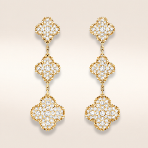 Three Motif Pavé Clover Earrings
