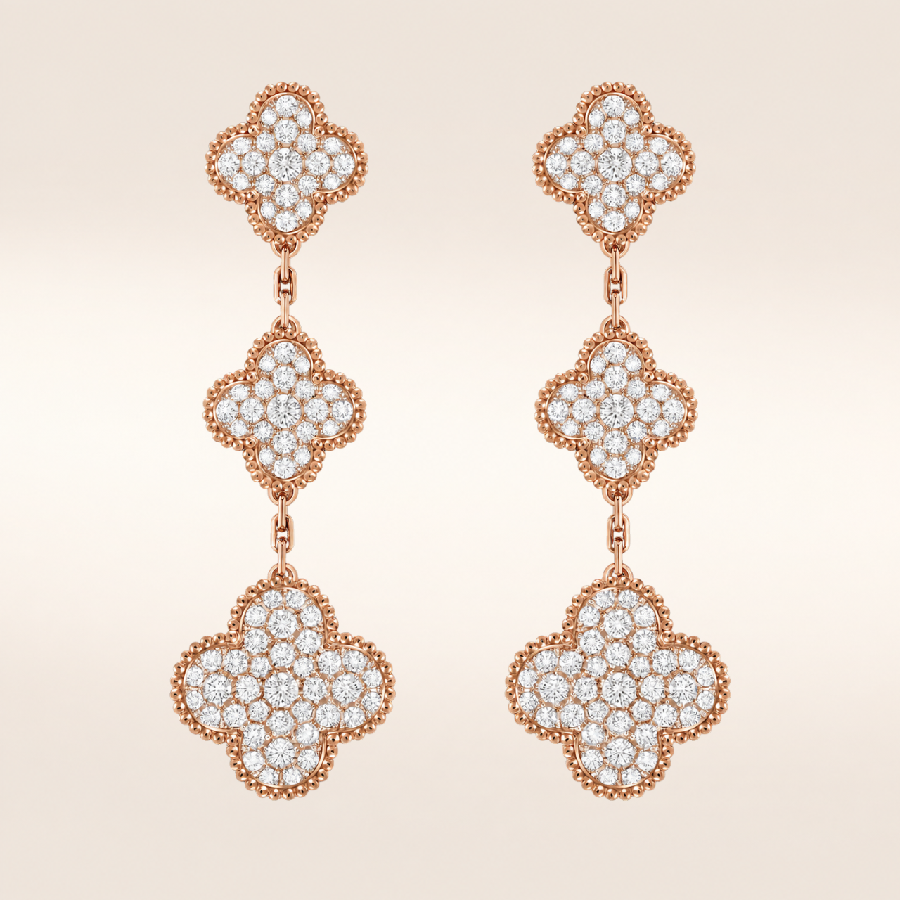 Three Motif Pavé Clover Earrings