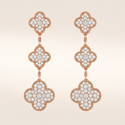 Three Motif Pavé Clover Earrings
