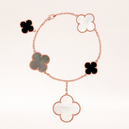 Mother of Pearl Onyx 5 Motifs Bracelet
