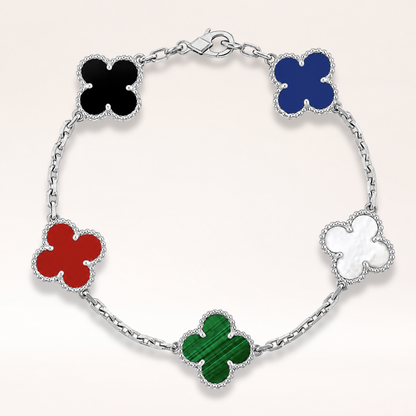 Multicolor 5 Motifs Bracelet Mother of Pearl Onyx