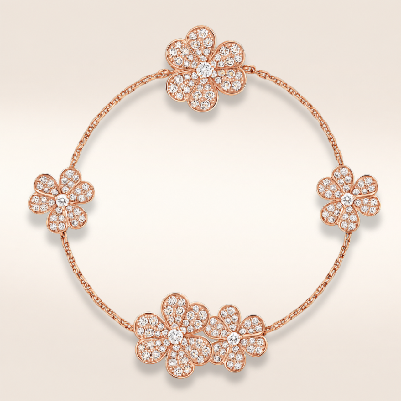 Elegant Frivole Five Flower Pavé Bracelet