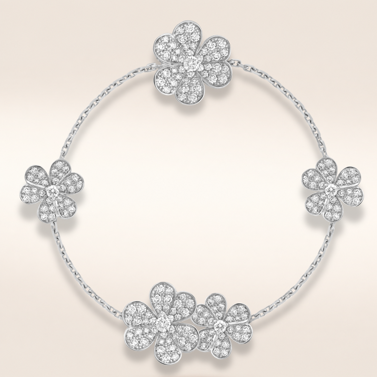 Elegant Frivole Five Flower Pavé Bracelet